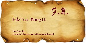 Föcs Margit névjegykártya